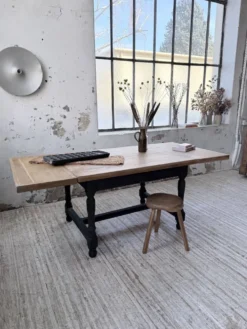 Table de ferme en chêne avec rallonges