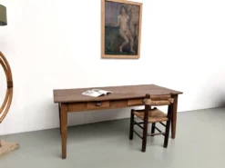 Table de ferme en chêne massif, années 30