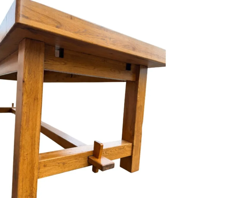 Table de ferme en chêne massif avec rallonges 2m20/3m20