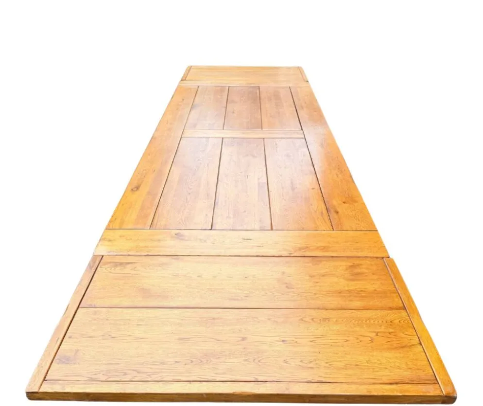Table de ferme en chêne massif avec rallonges 2m20/3m20