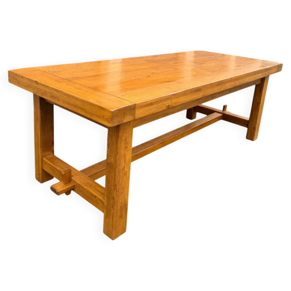 Table de ferme en chêne massif avec rallonges 2m20/3m20