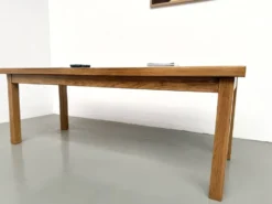 Table de ferme en chêne massif, pieds carrés, un tiroir, France, années 196