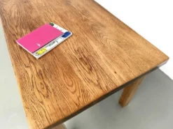 Table de ferme en chêne massif, pieds carrés, un tiroir, France, années 196