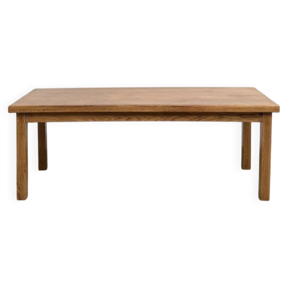 Table de ferme en chêne massif, pieds carrés, un tiroir, France, années 196