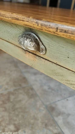 Table de ferme en chêne massif ,2 tiroirs, 2 rallonges,