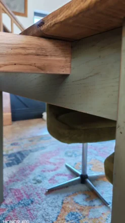 Table de ferme en chêne massif ,2 tiroirs, 2 rallonges,
