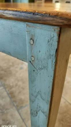Table de ferme en chêne massif ,2 tiroirs, 2 rallonges,