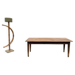 Table de ferme en noyer massif, années 50