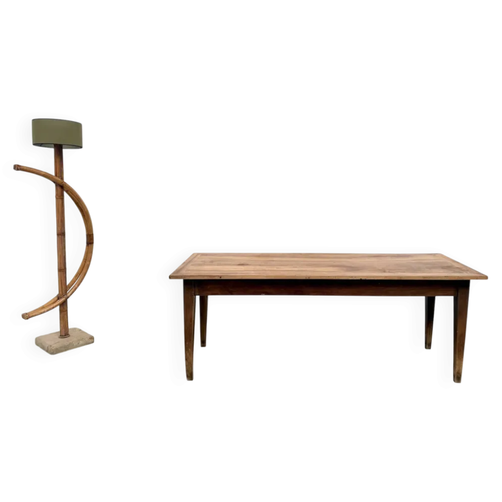 Table de ferme en noyer massif, années 50