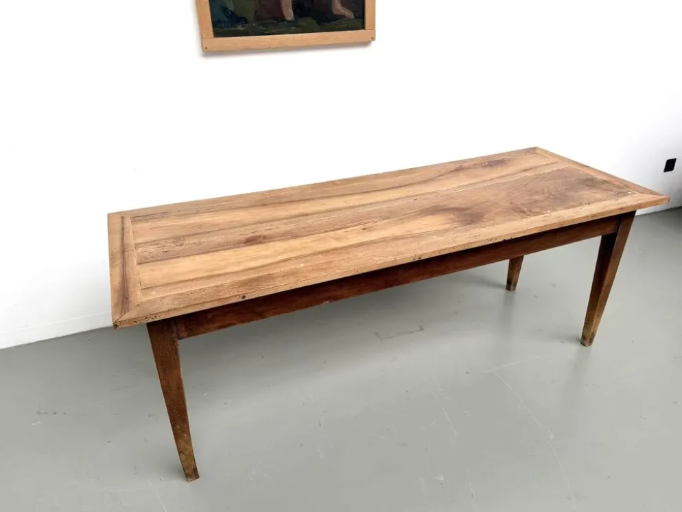 Table de ferme en noyer massif, années 50