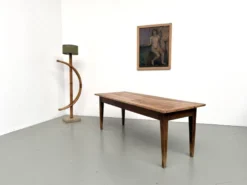 Table de ferme en noyer massif, années 50