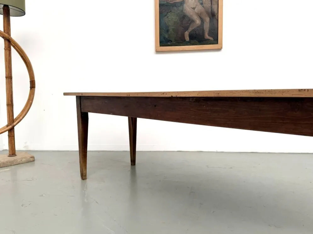 Table de ferme en noyer massif, années 50