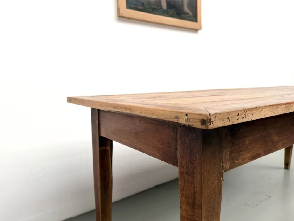 Table de ferme en noyer massif, années 50