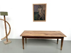 Table de ferme en noyer massif, années 50