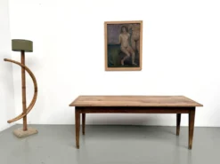 Table de ferme en noyer massif, années 50