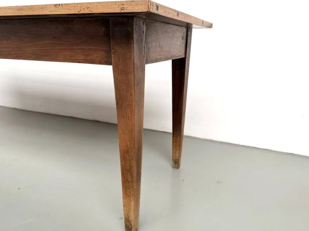 Table de ferme en noyer massif, années 50
