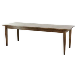 Table de ferme française du 19ème siècle en chêne avec 2 tiroirs.
