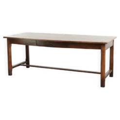 Table de ferme française du XVIIIe siècle en chêne et en bois fruitier.