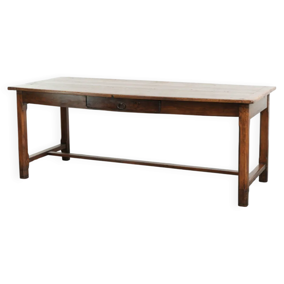 Table de ferme française du XVIIIe siècle en chêne et en bois fruitier.
