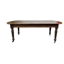 Table de ferme 19ème, plateau en sapin et piétement en peuplier