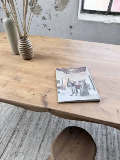Table de ferme merisier pieds galbés XIXème