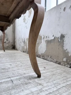 Table de ferme merisier pieds galbés XIXème