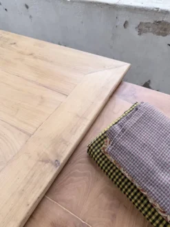 Table de ferme merisier pieds galbés XIXème