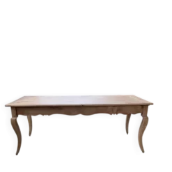 Table de ferme merisier pieds galbés XIXème