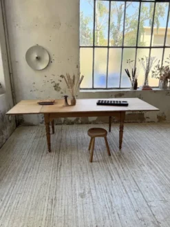 Table de ferme noyer à rallonges 150-250cm