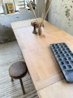 Table de ferme noyer à rallonges 150-250cm