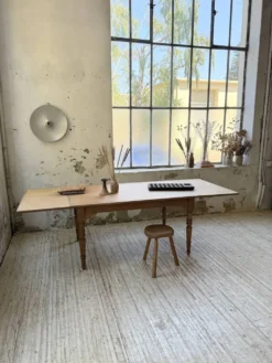 Table de ferme noyer à rallonges 150-250cm