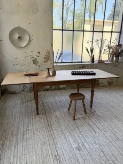 Table de ferme noyer à rallonges 150-250cm