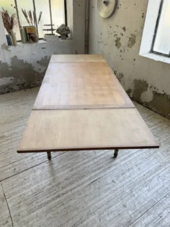 Table de ferme noyer à rallonges 150-250cm