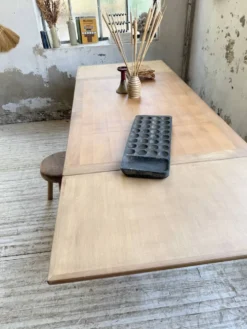 Table de ferme noyer à rallonges 150-250cm