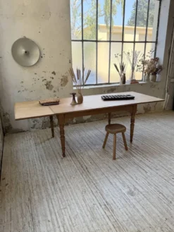 Table de ferme noyer à rallonges 150-250cm