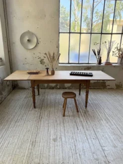 Table de ferme noyer à rallonges 150-250cm