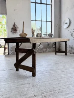 Table de ferme pliante en pin 1950 XL
