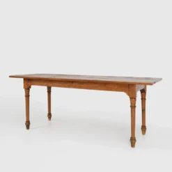 Table de ferme rustique en chêne, France, années 1850
