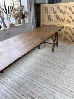 Table de ferme tréteaux XXL 4m et ses bancs