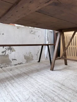Table de ferme tréteaux XXL 4m et ses bancs