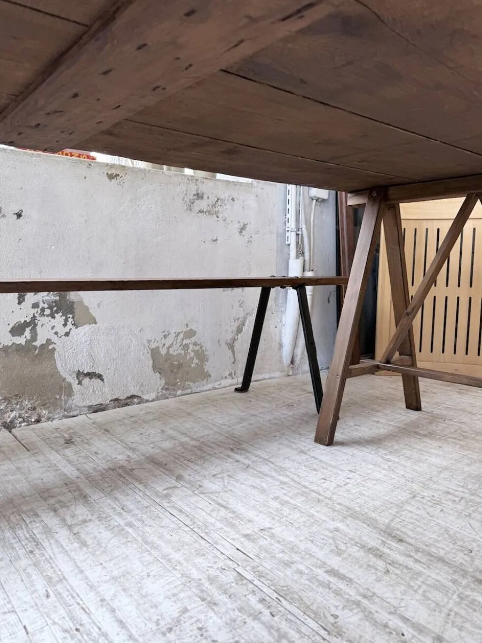 Table de ferme tréteaux XXL 4m et ses bancs