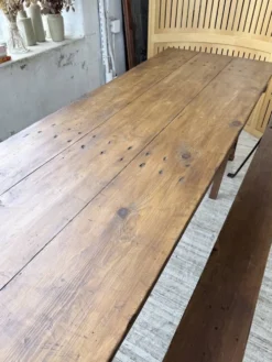 Table de ferme tréteaux XXL 4m et ses bancs