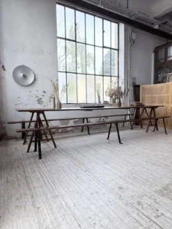Table de ferme tréteaux XXL 4m et ses bancs