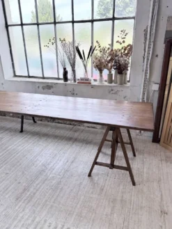 Table de ferme tréteaux XXL 4m et ses bancs