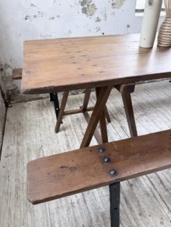 Table de ferme tréteaux XXL 4m et ses bancs