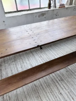 Table de ferme tréteaux XXL 4m et ses bancs