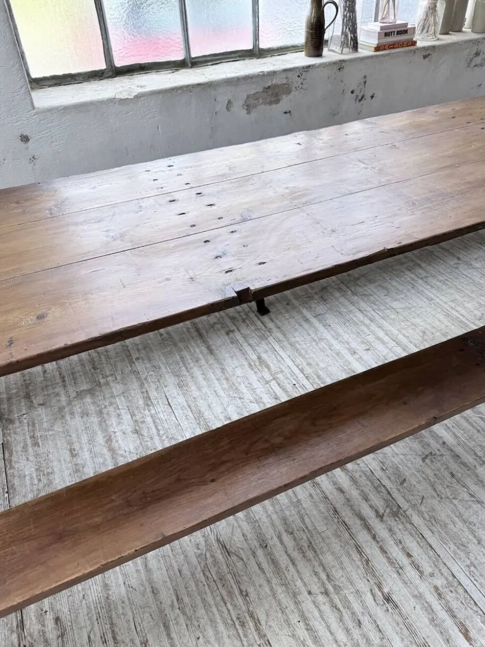 Table de ferme tréteaux XXL 4m et ses bancs