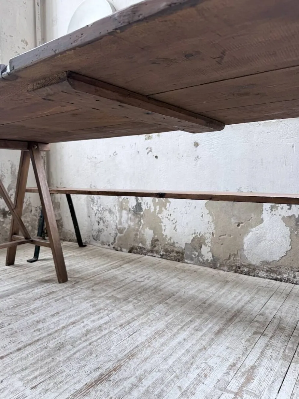 Table de ferme tréteaux XXL 4m et ses bancs