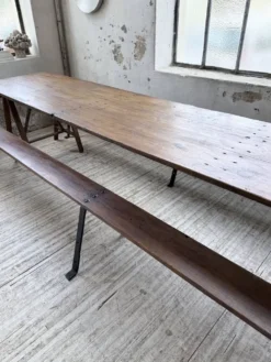 Table de ferme tréteaux XXL 4m et ses bancs