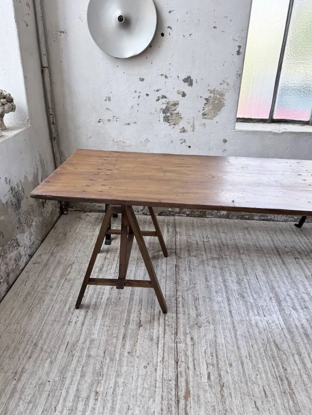 Table de ferme tréteaux XXL 4m et ses bancs